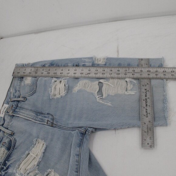 frame jean shorts womens 29 11" le vintage bermuda destroyed cotton blend frayed - Picture 6 of 9